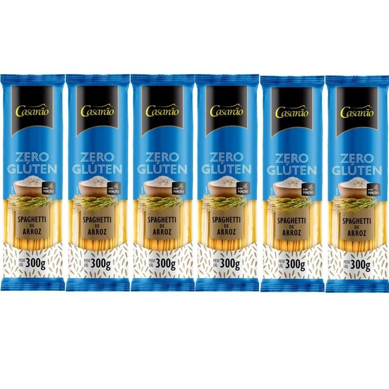 Kit 6 Massa Spaghetti Premium Fonte De Prot Sem Gluten 300g