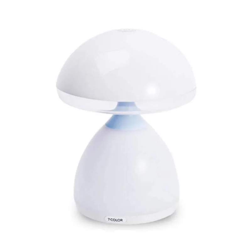 Abajur Cogumelo Luminária 7 Cores LED Recarregável USB Mesa Quarto Sala Escritório 1002