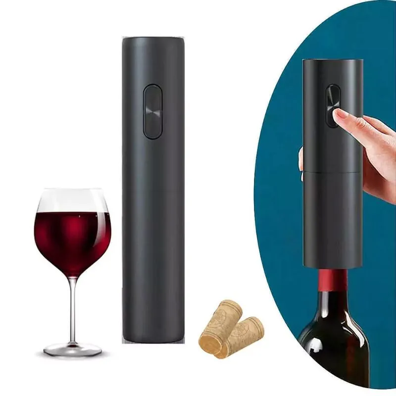 Abridor Vinho Elétrico Garrafa Gourmet Saca Rolha Remoção Cortiça Preto 041