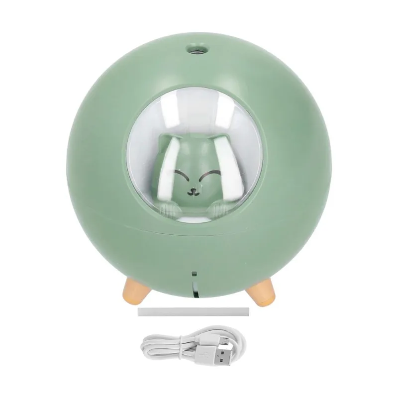Mini Umidificador Gatinho Esfera Difusor Purificador De Ar LED rgb 220ml Casa Escritório 637