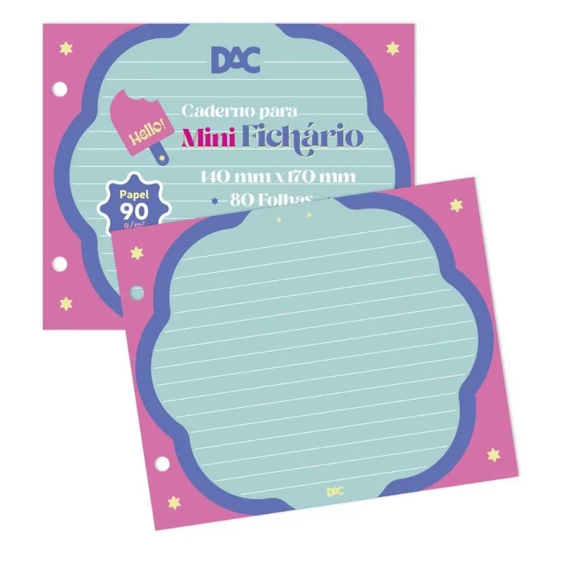 Refil Fichário Colegial Mini Hello 4183RE - DAC