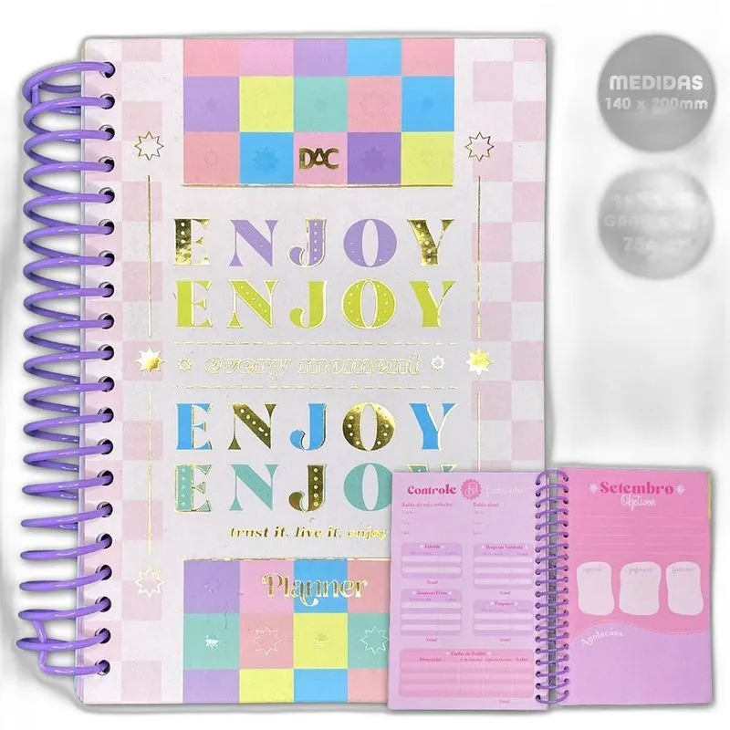 Planner Permanente A5 Espiral Enjoy Pastel 96fls 75g/m Dac
