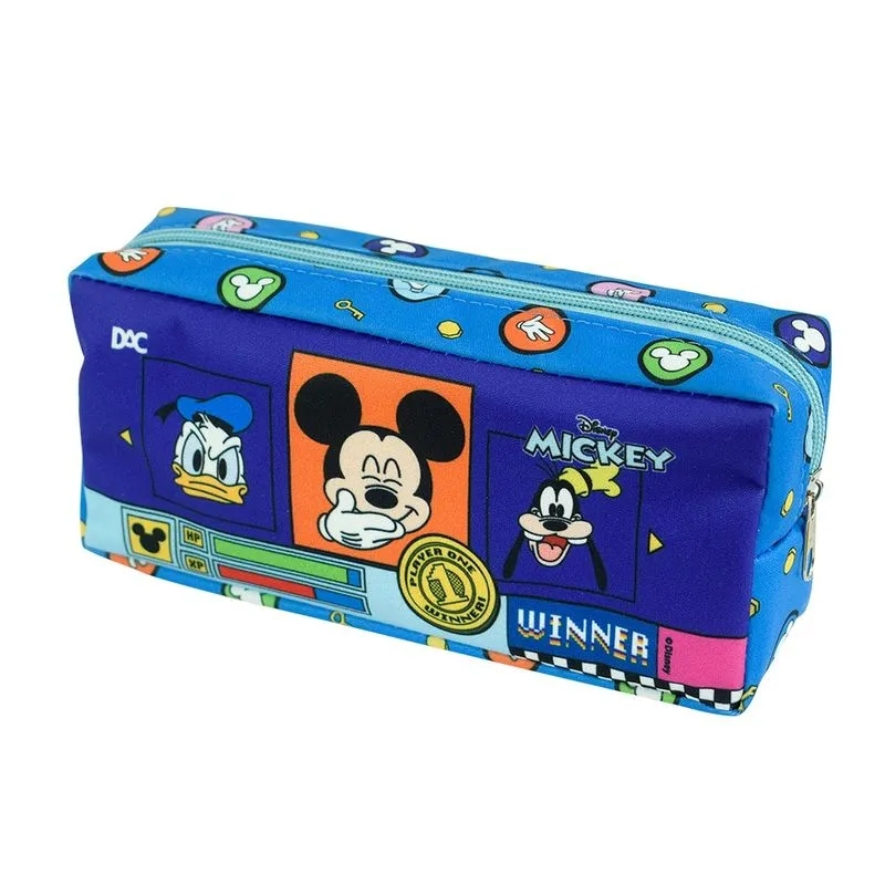 Estojo Escolar Mickey em Tecido Azul e Ziper Dac - 4281