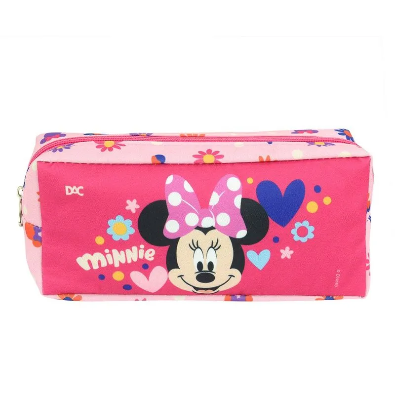 Estojo Escolar Minnie em Tecido e Ziper Rosa Dac - 4287