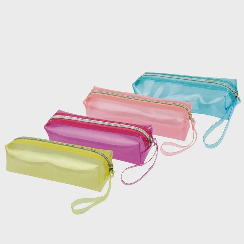 Estojo Escolar pvc Cristal Com Alça - dac