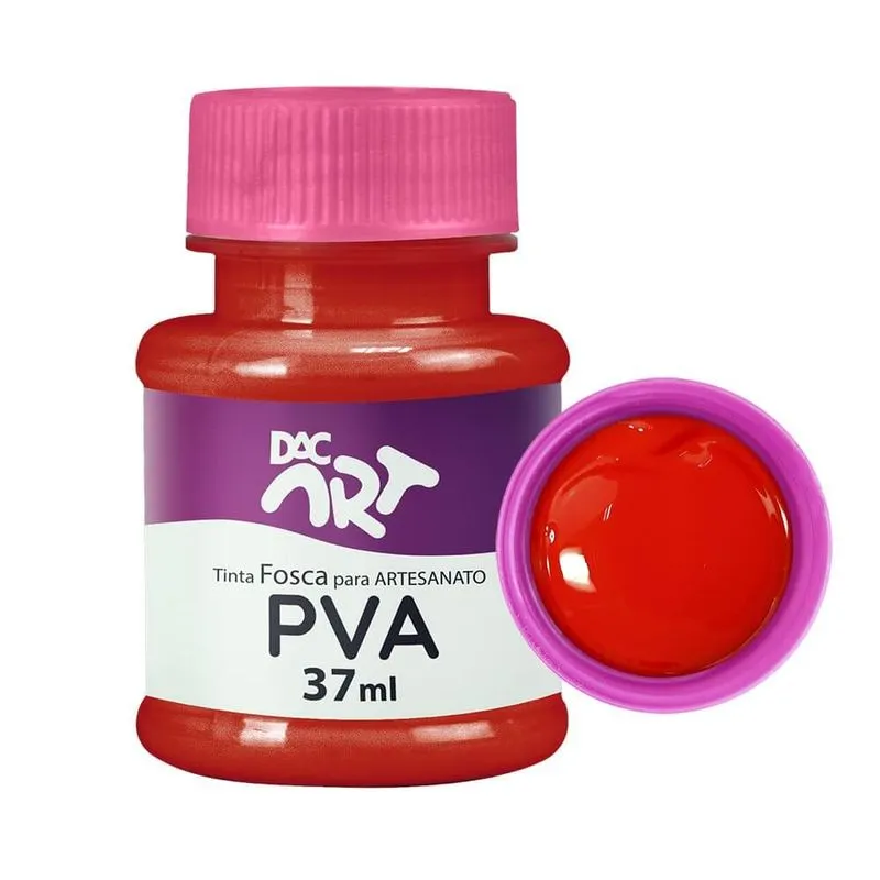 Tinta Pva Fosca 37ml Vermelho Fogo Dac