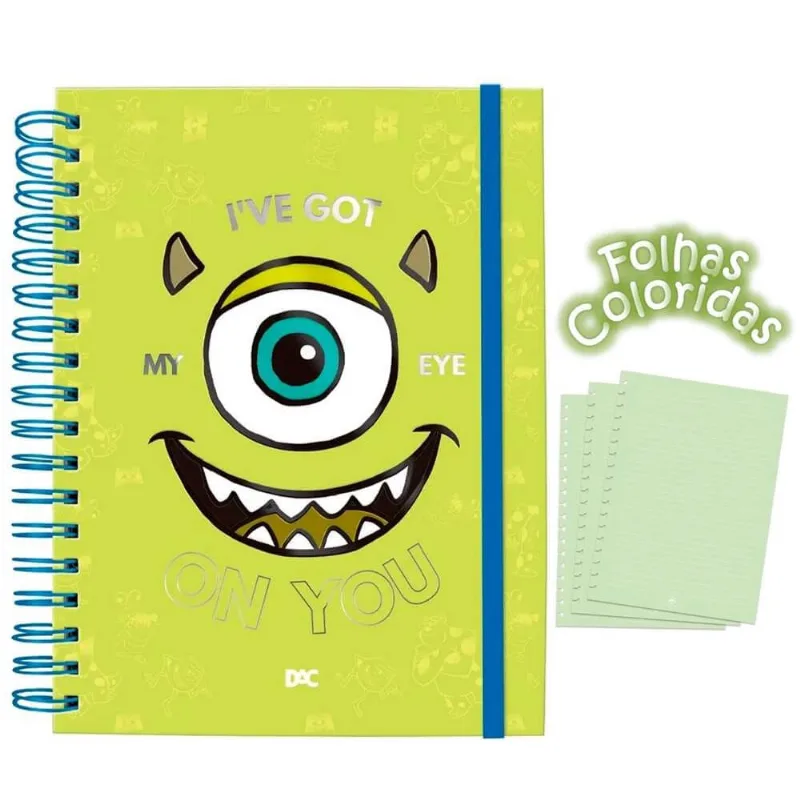 Caderno Smart Colegial Disney Monstros S.A Mike 80 Folhas 90g - Dac