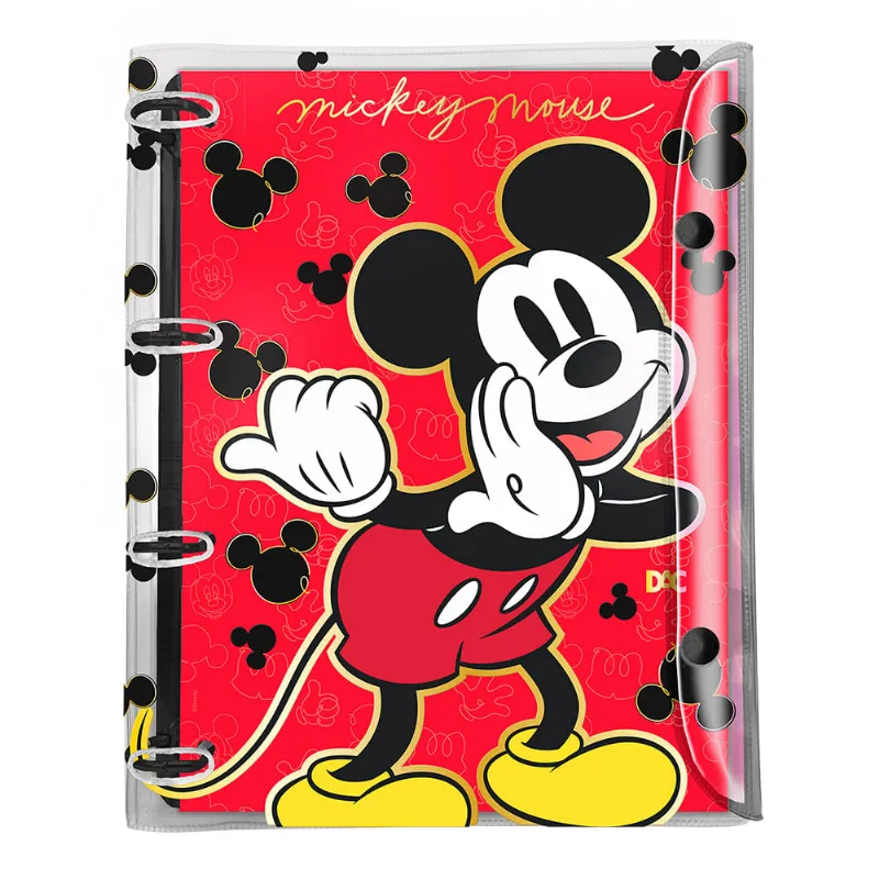 Fichário Universitário Mickey Disney Pcv Cristal Dac 4584