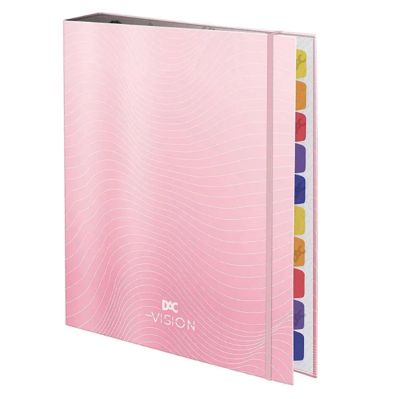 Fichário Universitário Vision Com Elástico 46fls Rosa Dac