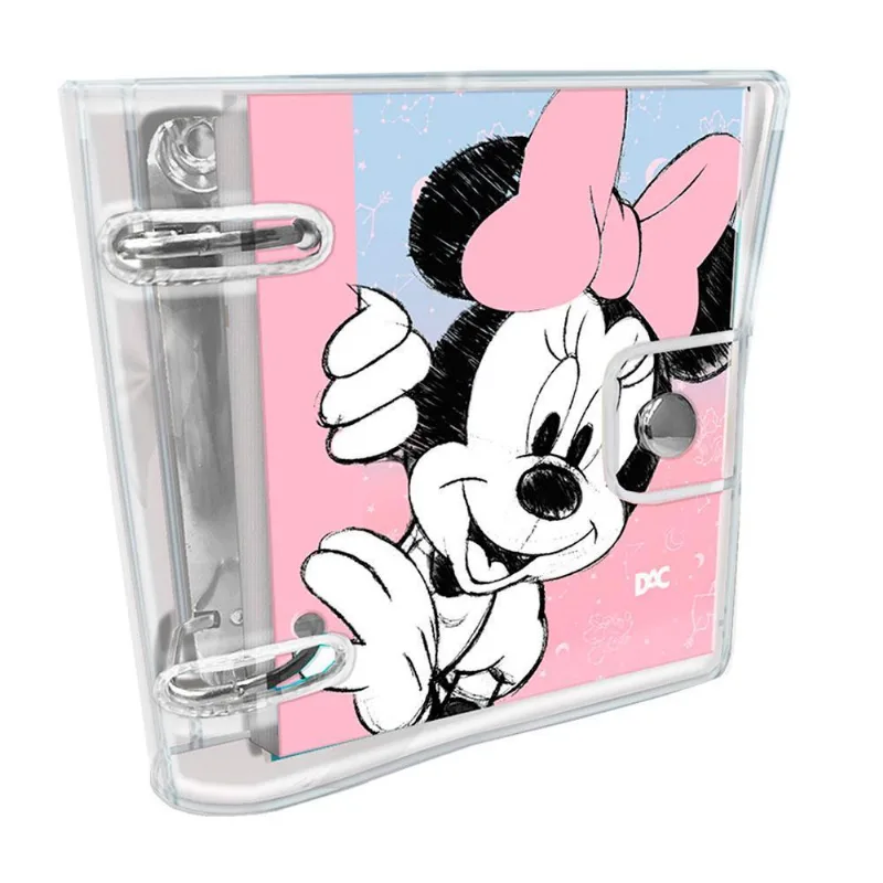Mini Fichário Em Pvc Cristal C/80 Fls Decoradas Minnie Dac