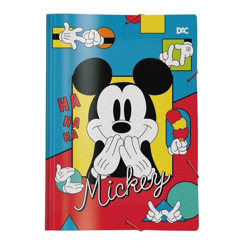 Pasta Aba Elástica Ofício Dac Mickey 5 Em Polipropileno 33,2 X 23,2 Cm Para Documentos Disney