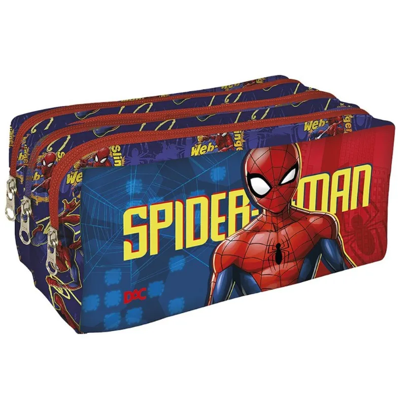 Estojo Triplo Escolar em Tecido Homem Aranha 5093 - Dac