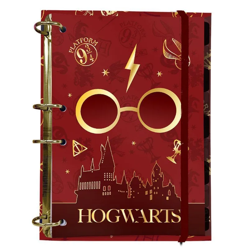 Fichário Colegial 4 Fechos 144fls Sem Lombo Harry Potter Dac