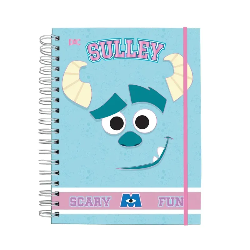 Caderno Smart Universitário com 80 Folhas 90g/m² Fechamento em Elástico - Monstros S.A. 20X27,5cm Dac