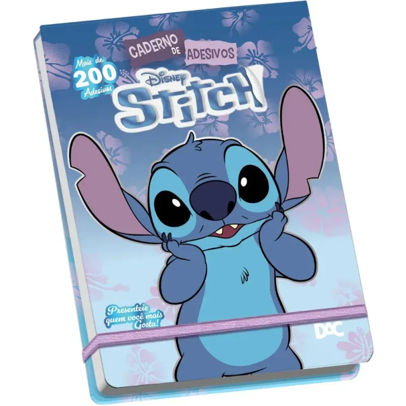 CADERNO DE ADESIVOS STITCH