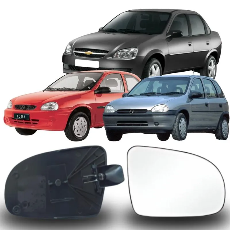 Lente Espelho Retrovisor Corsa 2003 Até 2012 Classic 1996 Até 2002 Lado Direito Removel Sb012