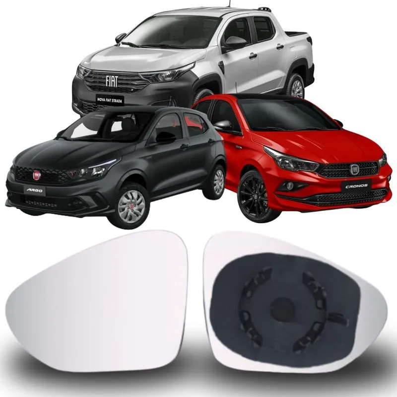 Lente Espelho Retrovisor Argo Cronos Strada 2020 Até 2025 Lado Esquerdo Removel Sb047