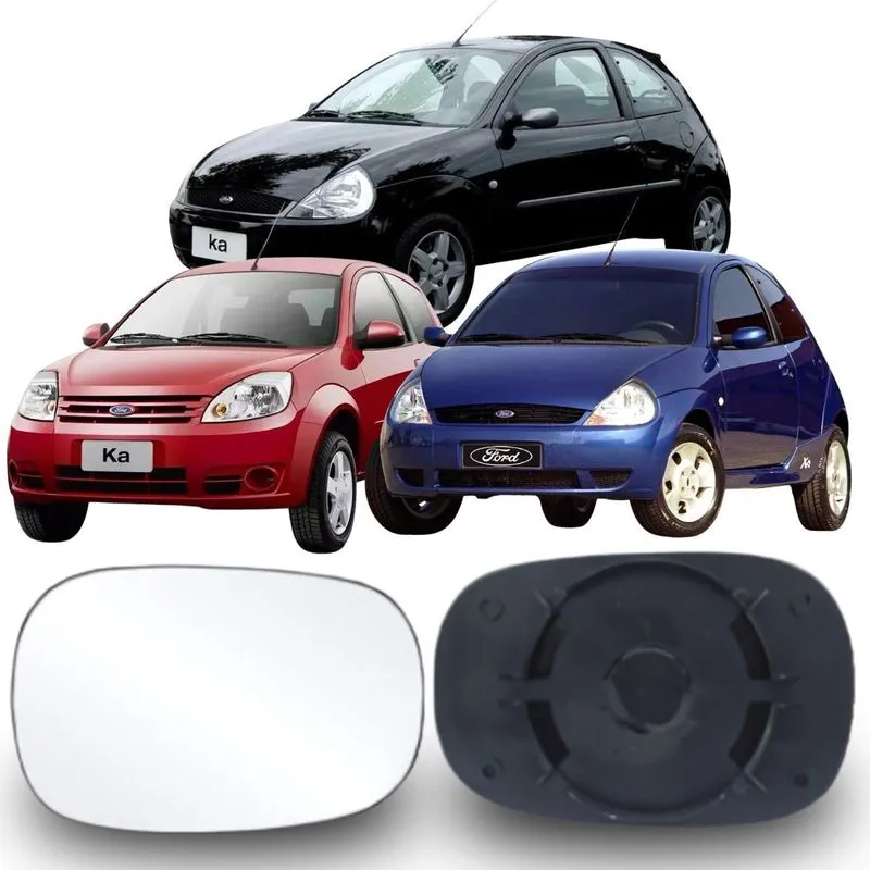 Lente Espelho Retrovisor Ka 1996 Até 2008 Lado Esquerdo Removel Sb117