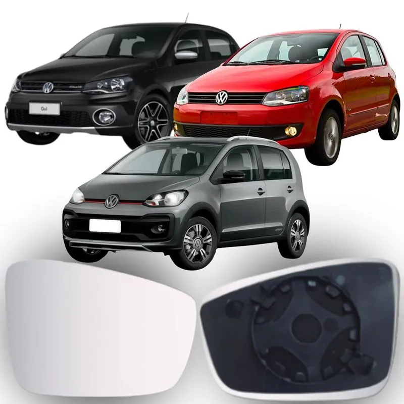 Lente Espelho Retrovisor Fox 2010 Até 2021 Gol Up 2012 Até 2023 Lado Esquerdo Removel Sb131