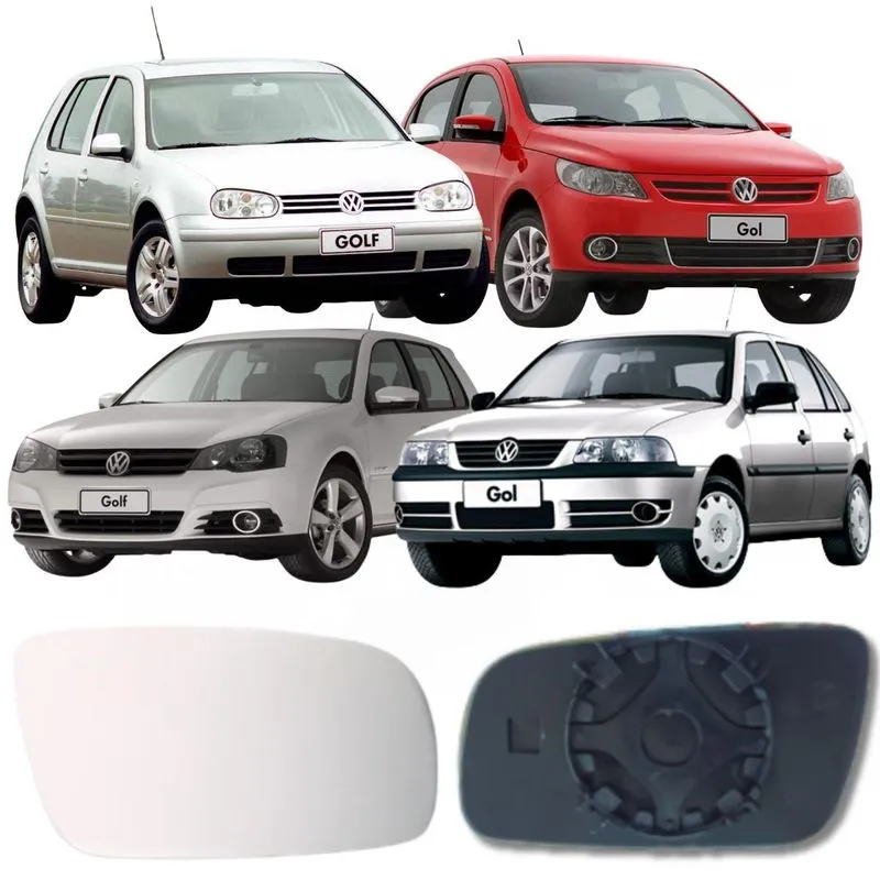 Lente Espelho Retrovisor Gol 2000 Até 2023 Golf Bora 2000 Até 2006 Lado Esquerdo Removel Sb137