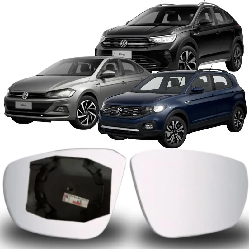 Lente Espelho Retrovisor T-cross Nivus Polo Virtus 2022/2025 Lado Direito Removel Sb158
