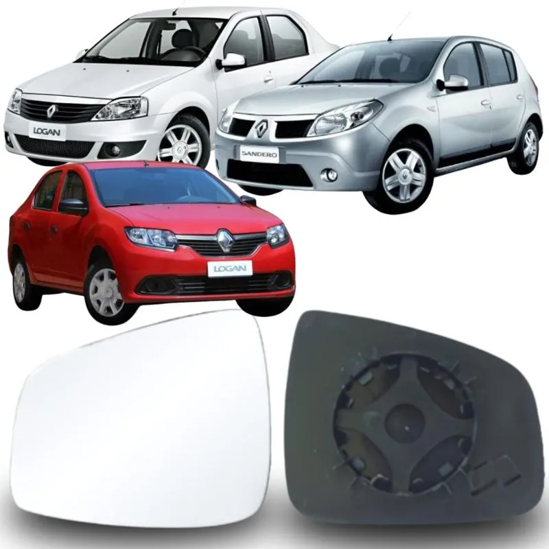 Lente Espelho Retrovisor Sandero Logan 2010 Até 2014 Lado Esquerdo Removel Sb169