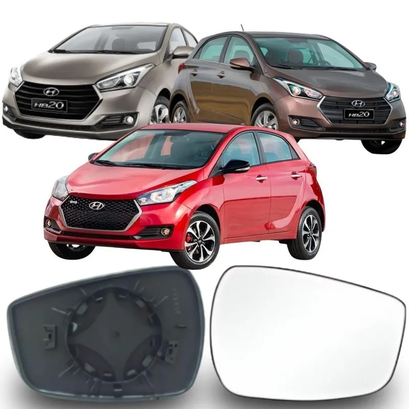 Lente Espelho Retrovisor Hb20 2012 Até 2019 Lado Esquerdo Removel Sb197