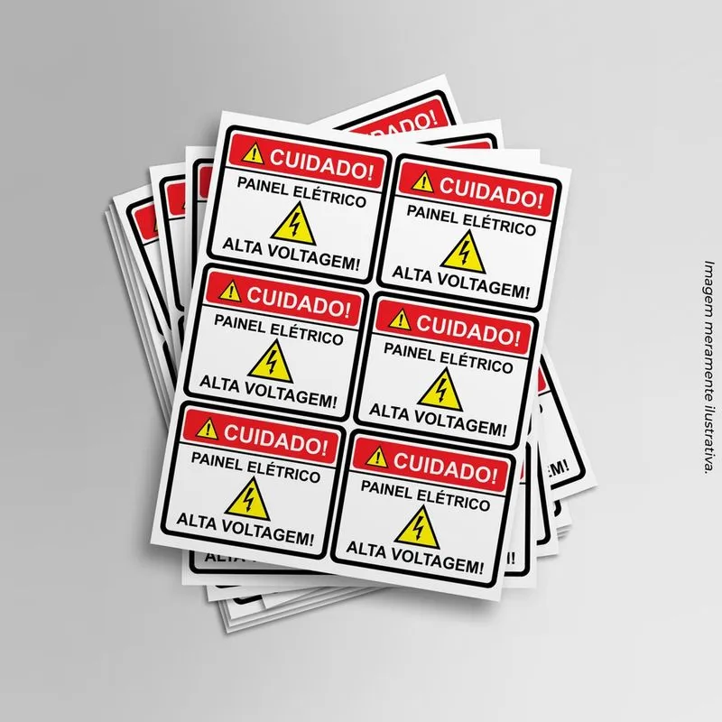 Adesivo Perigo Alta Voltagem Painel Elétrico 10x6cm