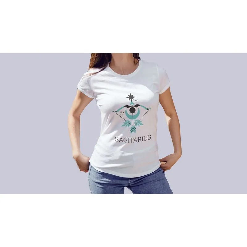Camiseta Babylook 100% Algodão Signos Sagitário Gola Canoa