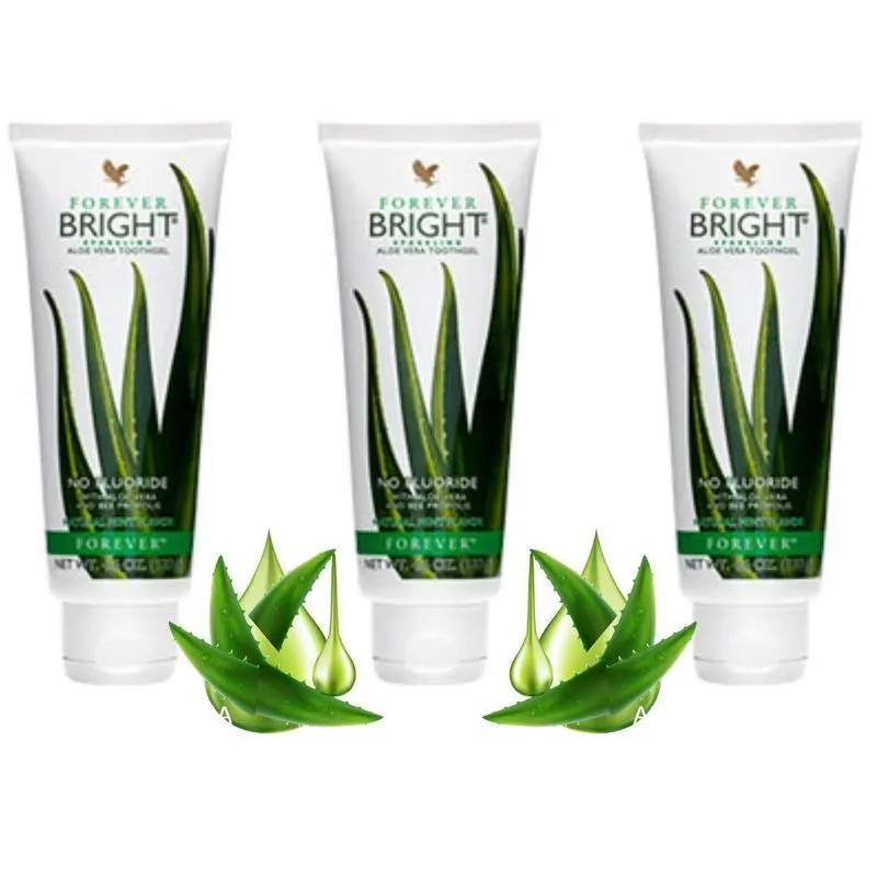 3 Un Gel Dental Aloe Vera Natural S/fluor Forever Past Dente