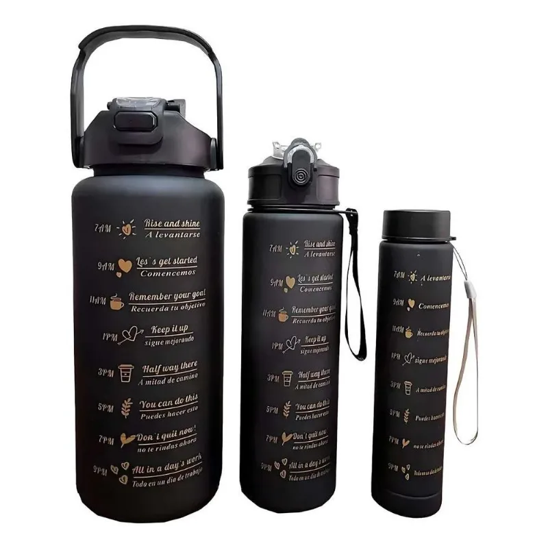 Garrafa De Água Squeeze 2l Kit Com 3 Personalizavel Academia