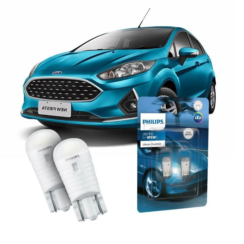 Par Lâmpada Led Farolete Ford New Fiesta Philips Ultinon