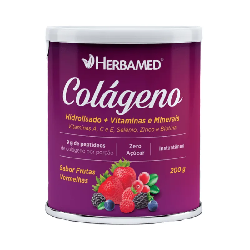 Colágeno Hidrolisado Herbamed Sabor Frutas Vermelhas 200g