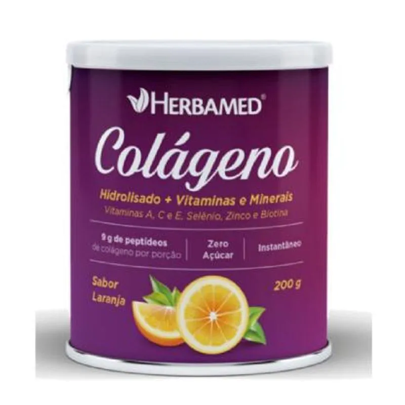 Colageno Hidrolisado 10G + Vitaminas Sabor Laranja Lt C/200G
