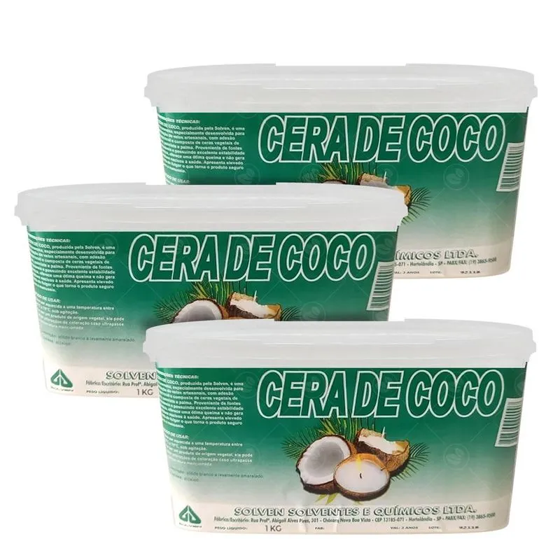 Cera De Coco Para Velas Aromaticas 100% Vegetal Vegana- 3kg