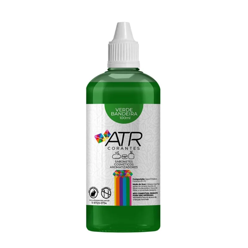 Corante Cosmético Verde Bandeira 100Ml Atr - ATR Essências