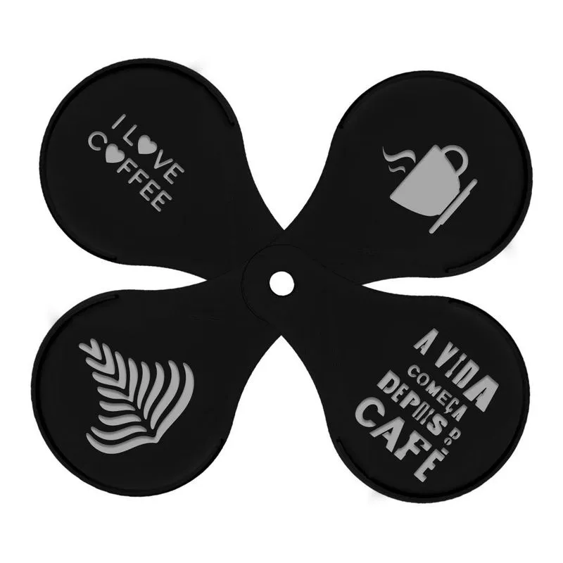 Kit 04 Stencils Aduze Reutilizável Tema Frases Para Café