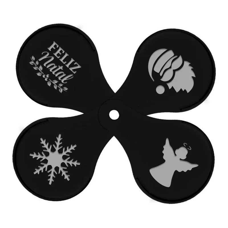 Kit 04 Stencils Aduze Reutilizável Tema Natal Para Café