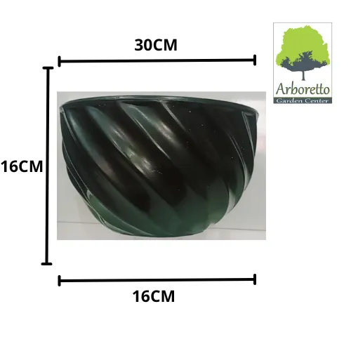 VASO CUIA CINTRA 16 G PRETO VM - Arboretto Garden Center