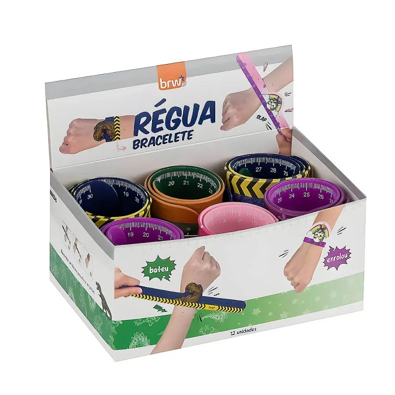 Regua Silicone Bracelete Raptoes Magic Brw com 12 Unidades