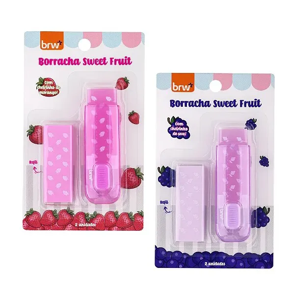 Borracha Sweet Fruit c/refil e com cheirinho 1 blister