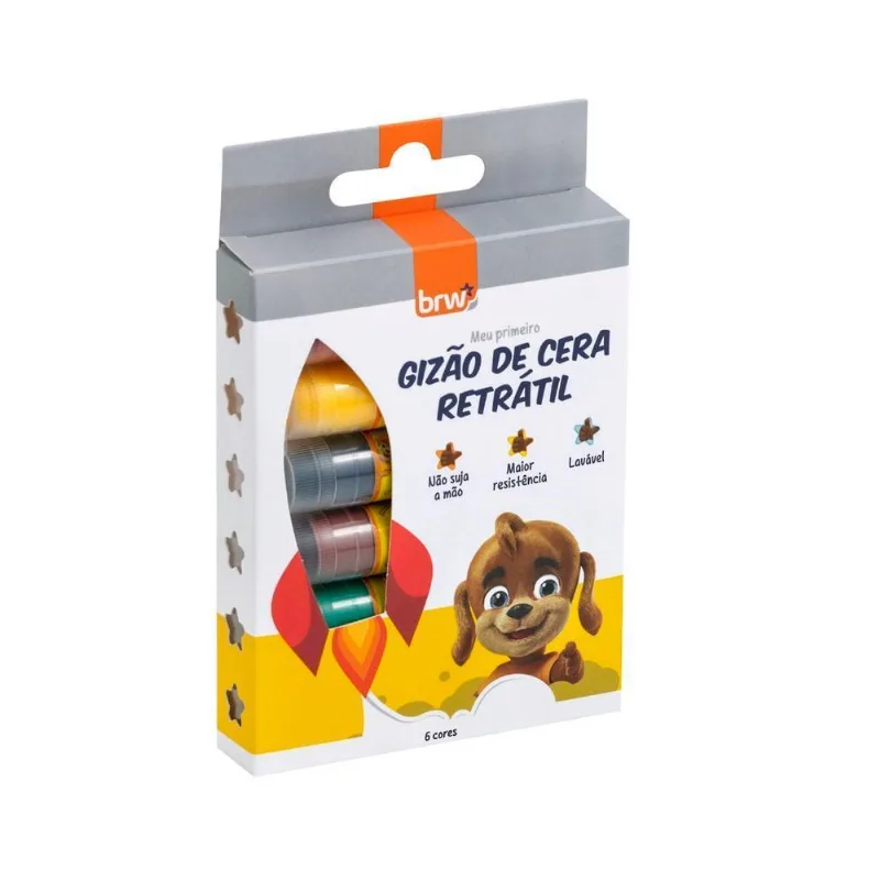 Gizão De Cera Retrátil De 6 Cores Gz1207 Brw