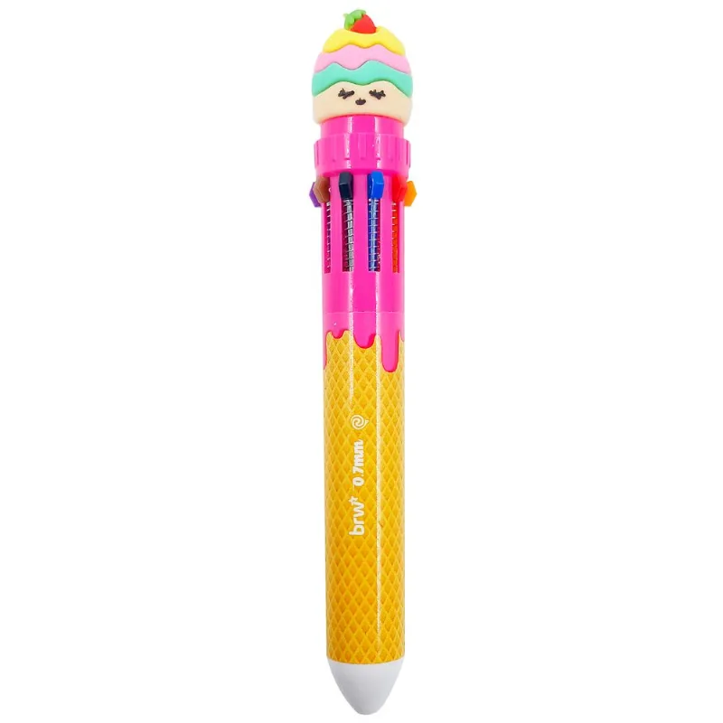 Caneta Tutti Frutti 10 Cores 14,5cm em Plástico BRW-Pink