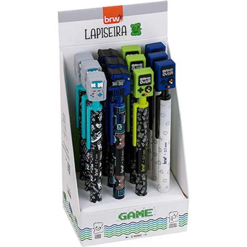 Lapiseira 0.7MM Divertida Game PLAST.4MODELOS DP.C/12