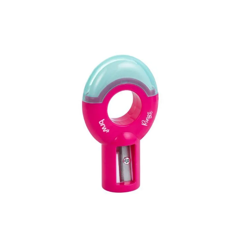 Apontador Com Borracha Brw Double Rings Com Dupla Abertura E Apagador Embutido 1 Unidade Rosa