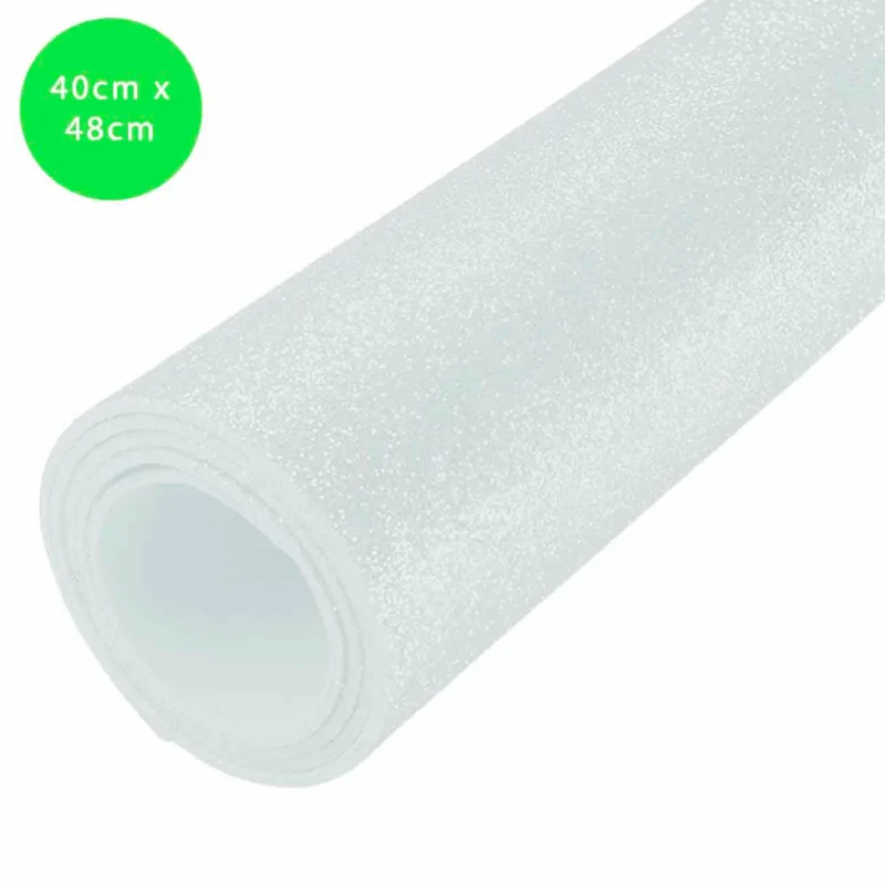 E.V.A Glitter 1,5mm 40x48 Branco PE3502 Brw - 5FL