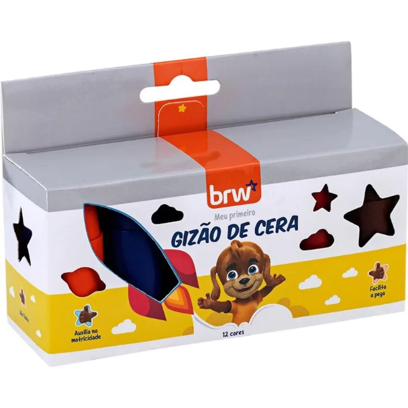 Giz de Cera Jumbo Gizao Meu 1 GIZ 12 Cores