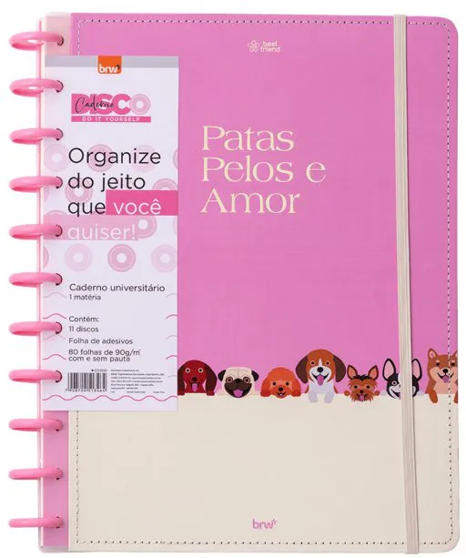 CADERNO DISCO BEST FRIEND 80F - Manaia Presentes