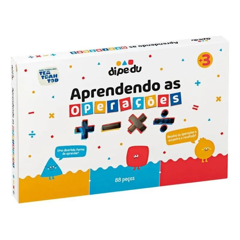 Brinquedo Aprendo As Operações Madeira 88 Peças Brw DPD0031