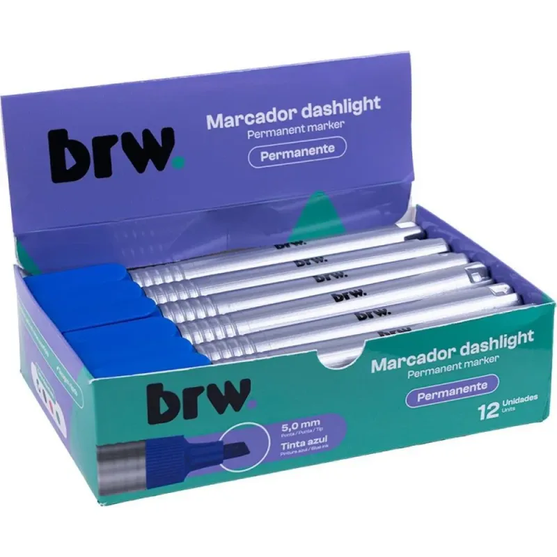 Pincel Marcador Permanente Dashilight Azul CX.C/12